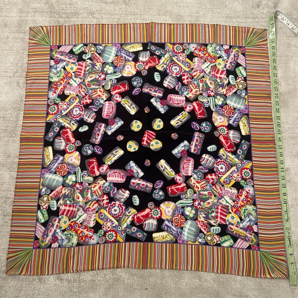 Bottega Veneta Veneta Multi-Colored Millefiori Themed Silk Scarf Candy Print - Picture 6 of 6